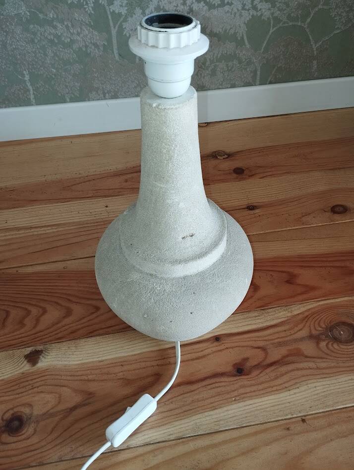 pied de lampe vintage en grès chamotté