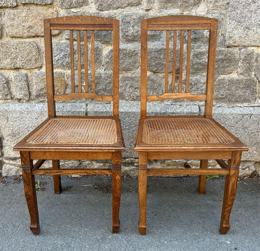 Pair of caned chairs Art Nouveau, 1900