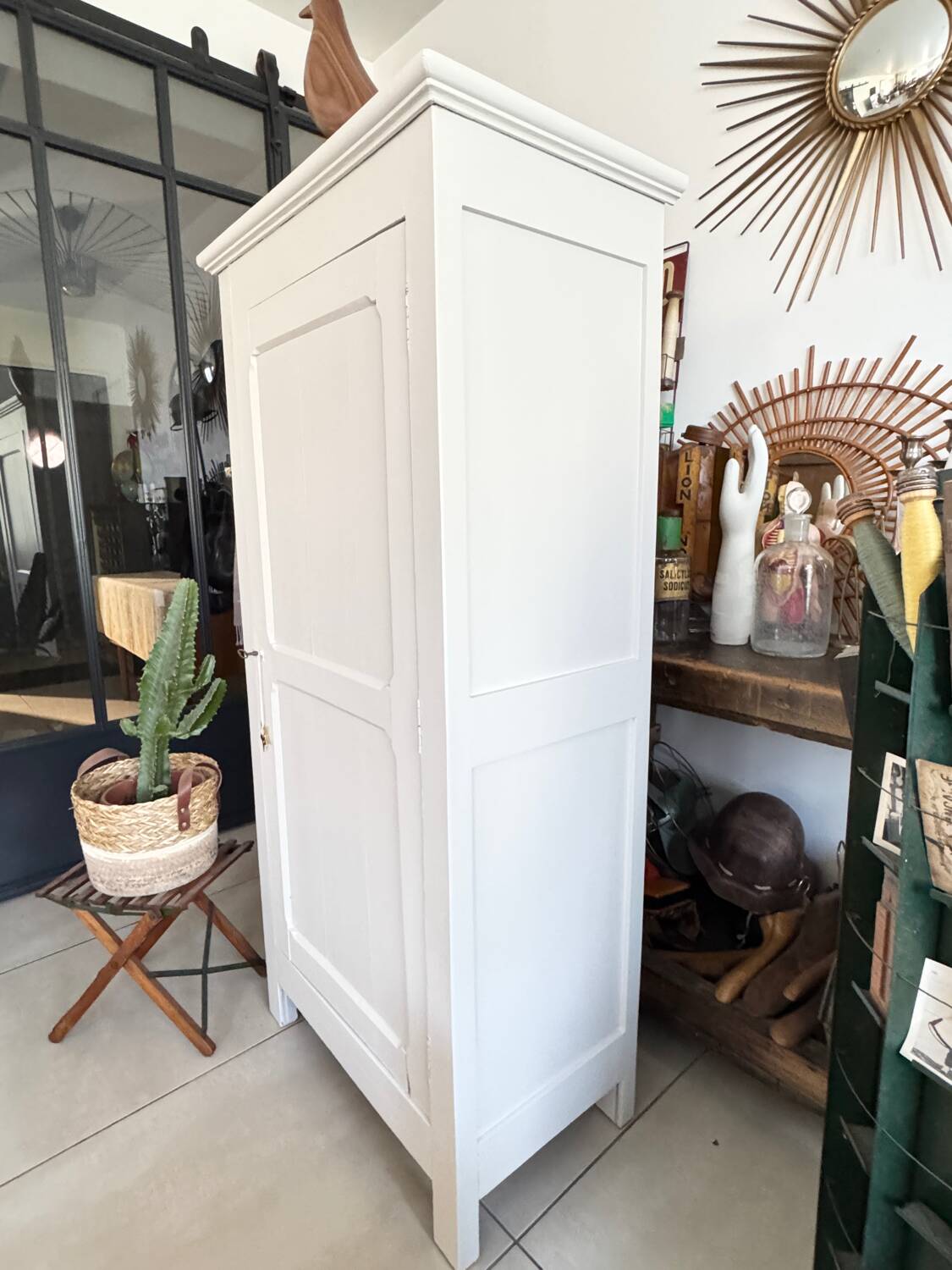 Antique vintage white Parisian wardrobe