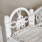 White rattan peacock shelf