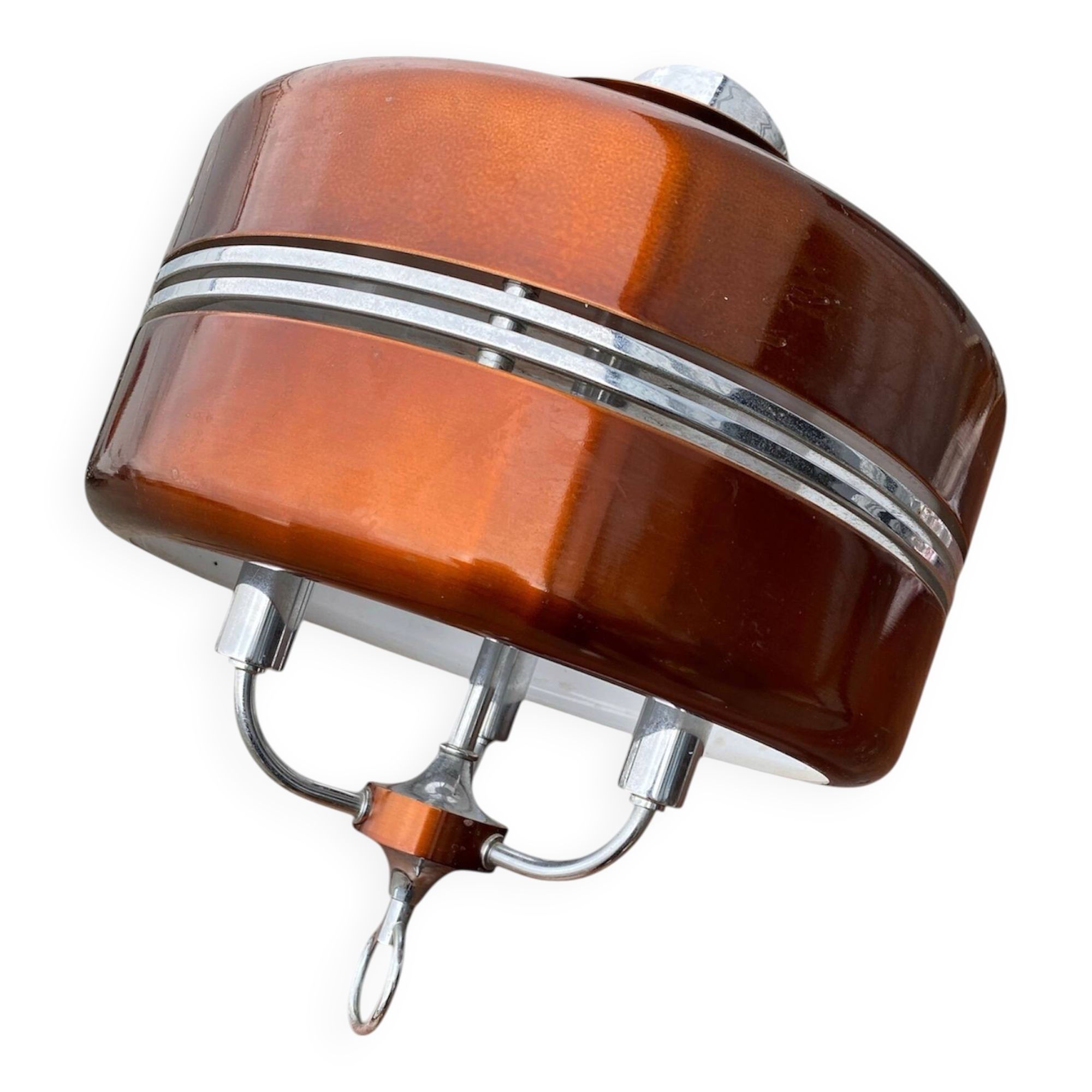 Suspension Space Age Vintage 1970 – Copper Orange & Chrome