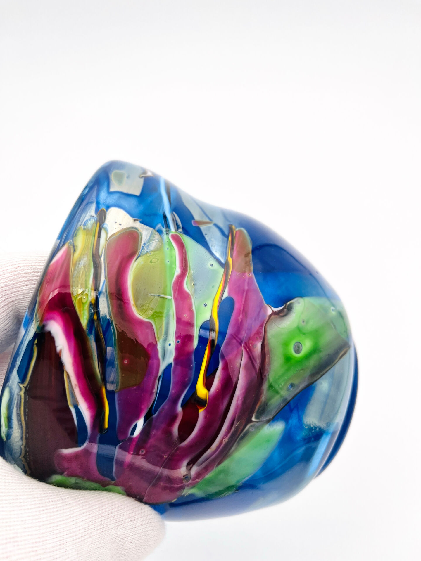 Vase Art Glass Signed Patrick Lepage 2002 - Blown Glass Fuming Oxides