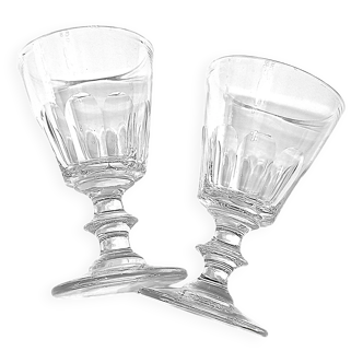 Pair of antique crystal port glasses, Caton model