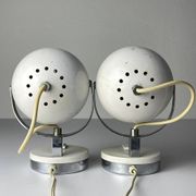 Lampes de bureau blanches du milieu du siècle, années 1960, ensemble de 2