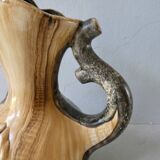 Ceramic pitcher imitation wood, Cerart, 70s