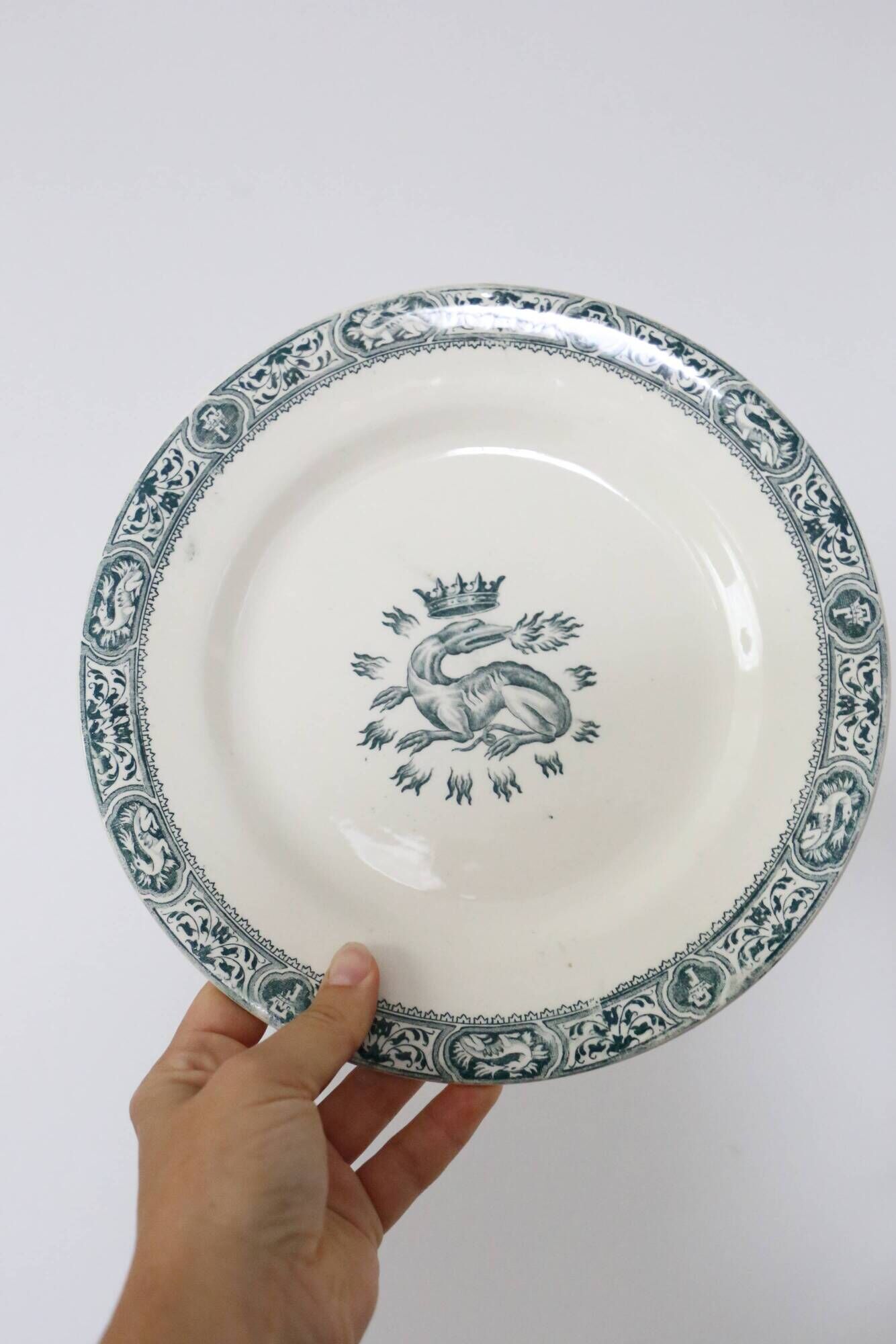 Flat plates 3, Terre de fer, Francis I motif, Salins, France
