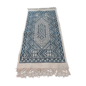 tapis kilim marocain bleu tapis berbère en laine  75x145cm