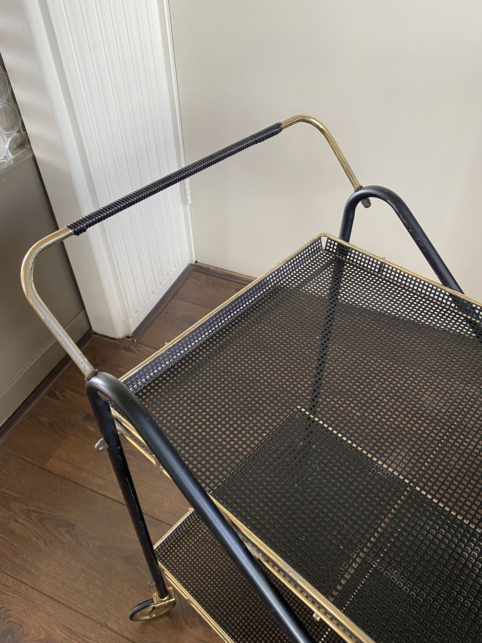 Vintage Italian brass and metal bar cart, 1950s