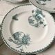 Set of 6 flat plates terre de fer saint-amand model "cartels" xixth