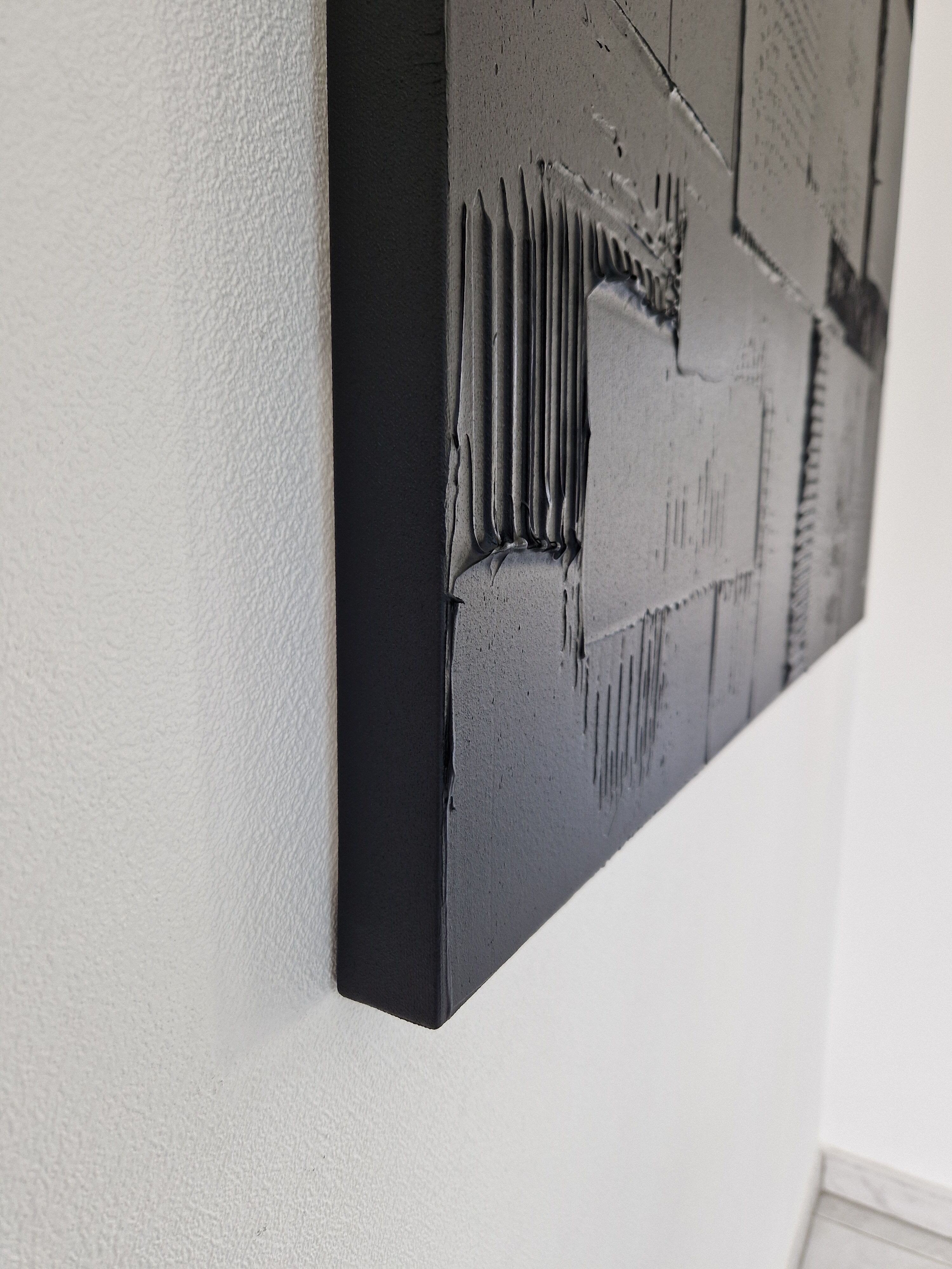 Tableau peinture monochrome noir