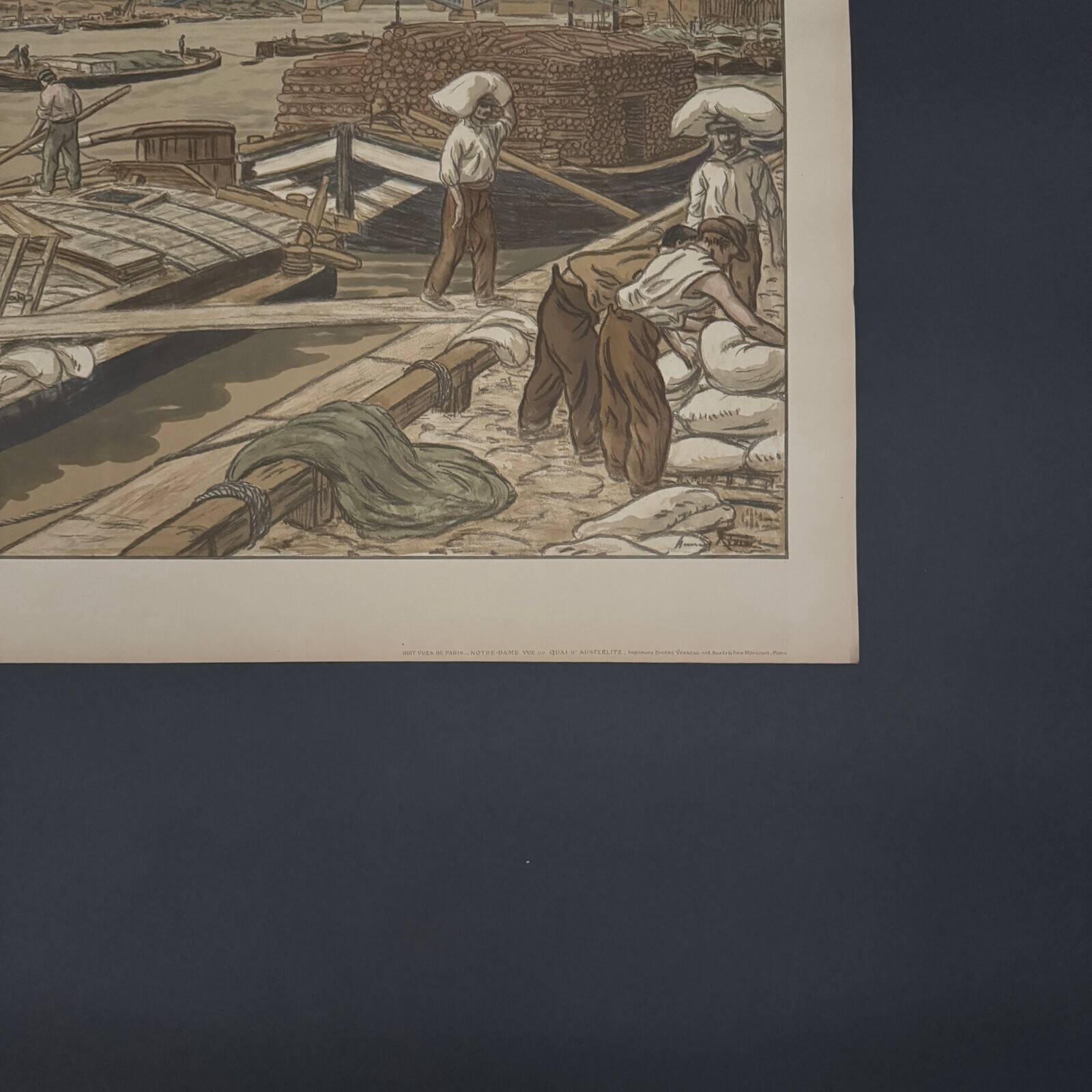 Lithograph by Henri Rivière, Parisian Landscapes - The Quai d'Austerlitz