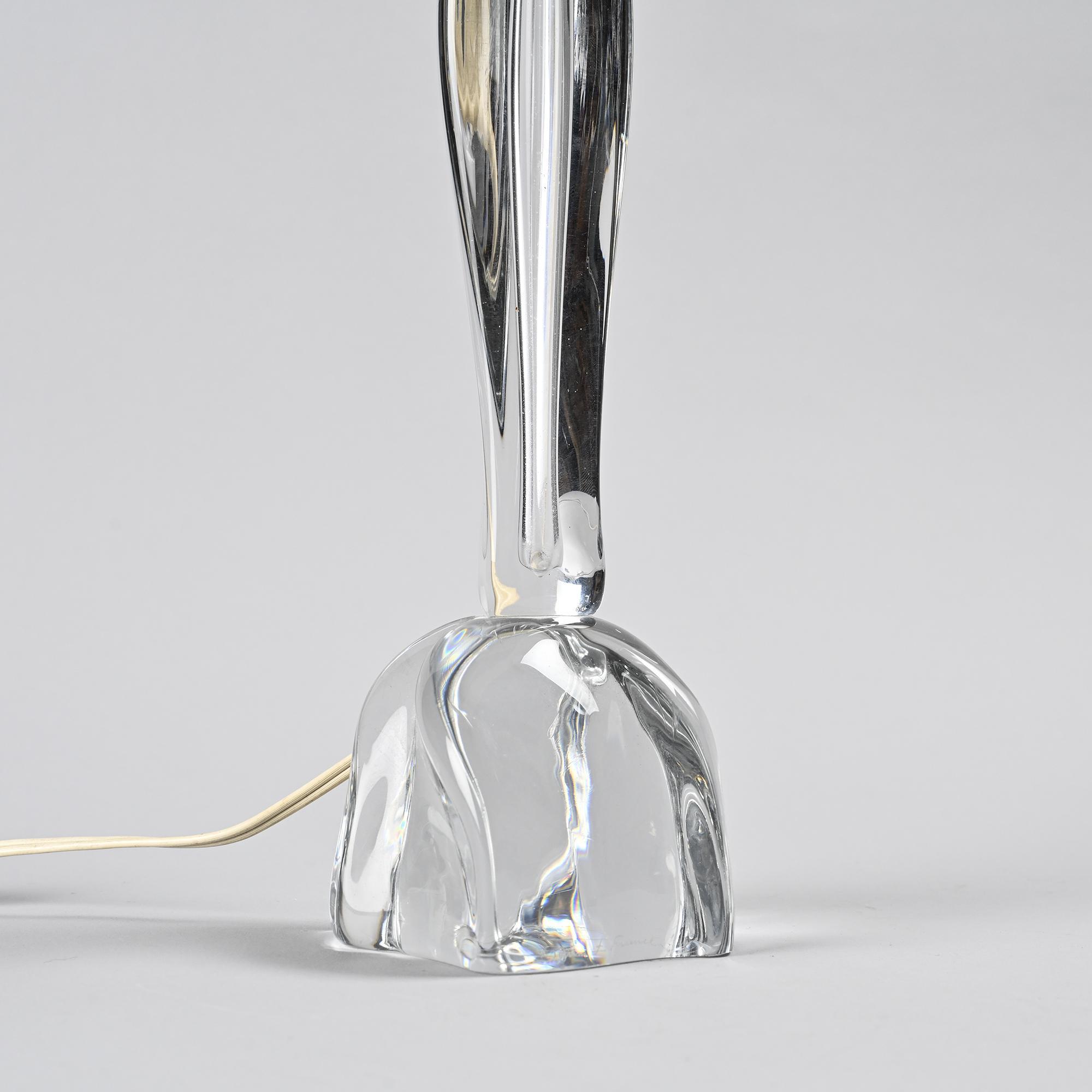 Crystal table lamp by Daum, France, 1970s
