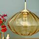 Suspension globe vintage XL en verre ambré
