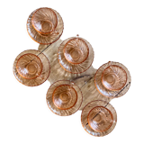 Set of 6 cups and vintage saucer in rosaline from Arcoroc