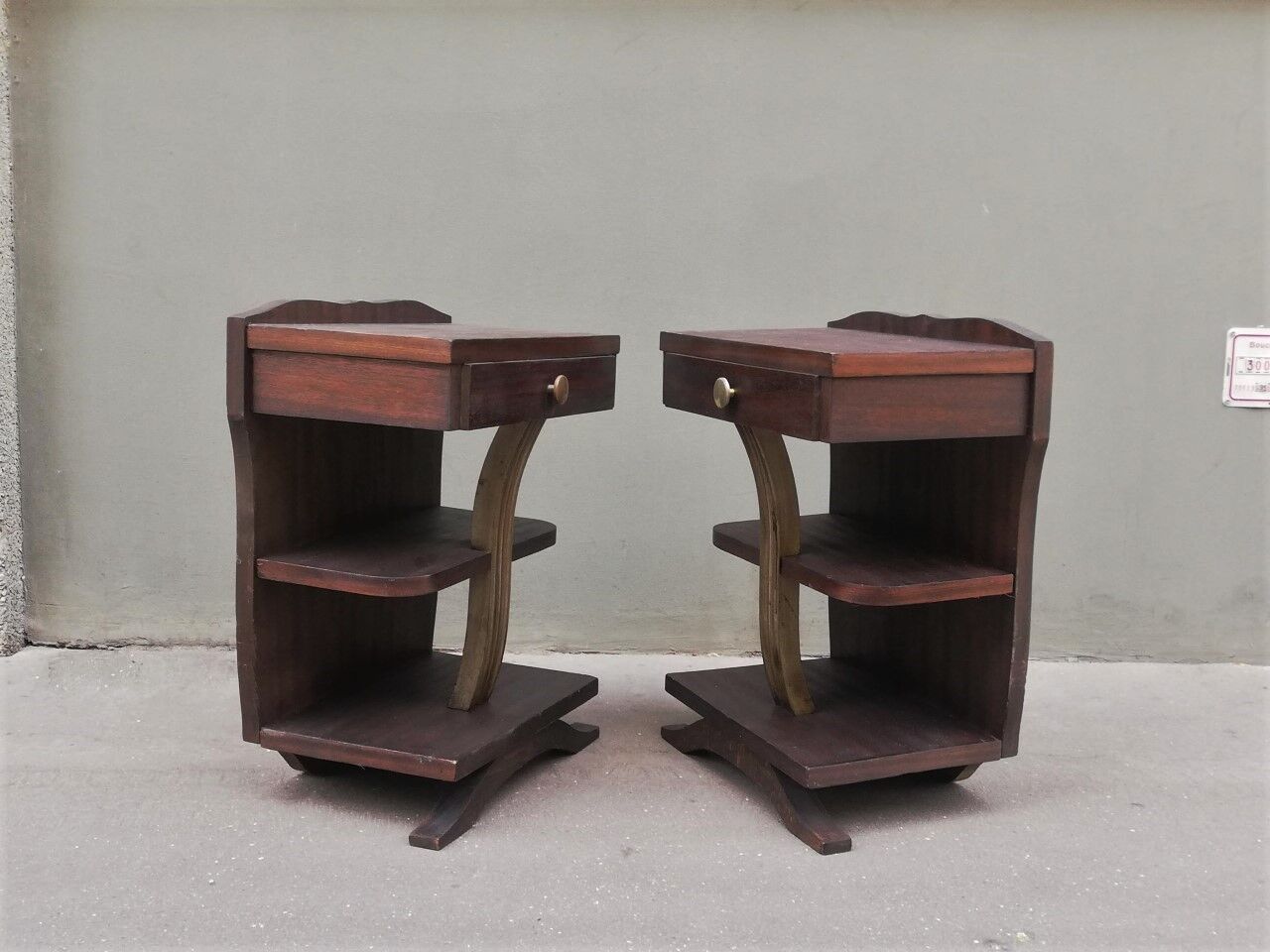 Pair of Art Deco bedside tables 1930s