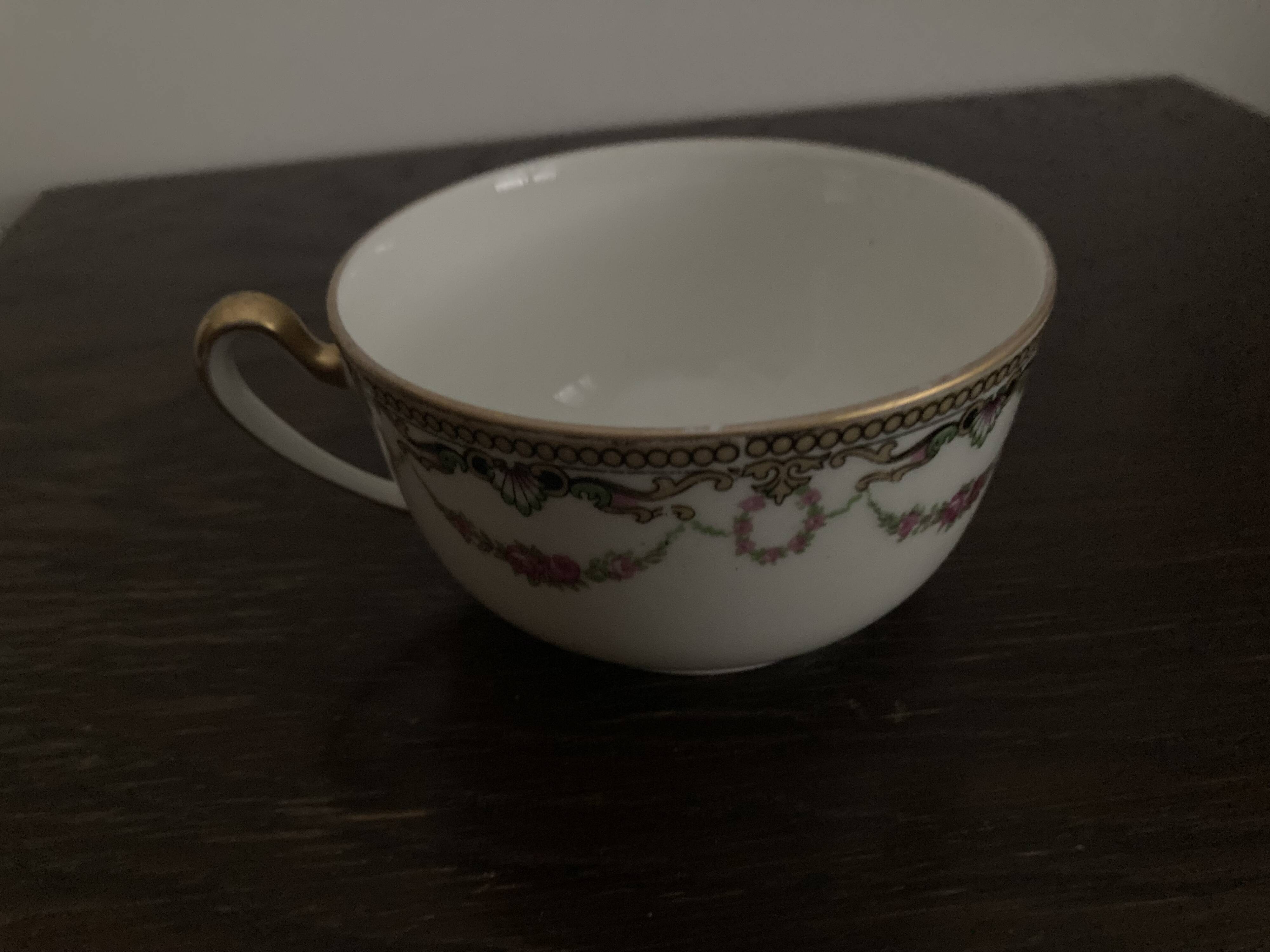 Complete café service porcelain Limoges William Guérin