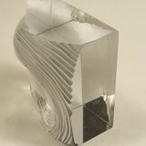 Sèvres paperweight, frosted crystal profile portrait of a woman