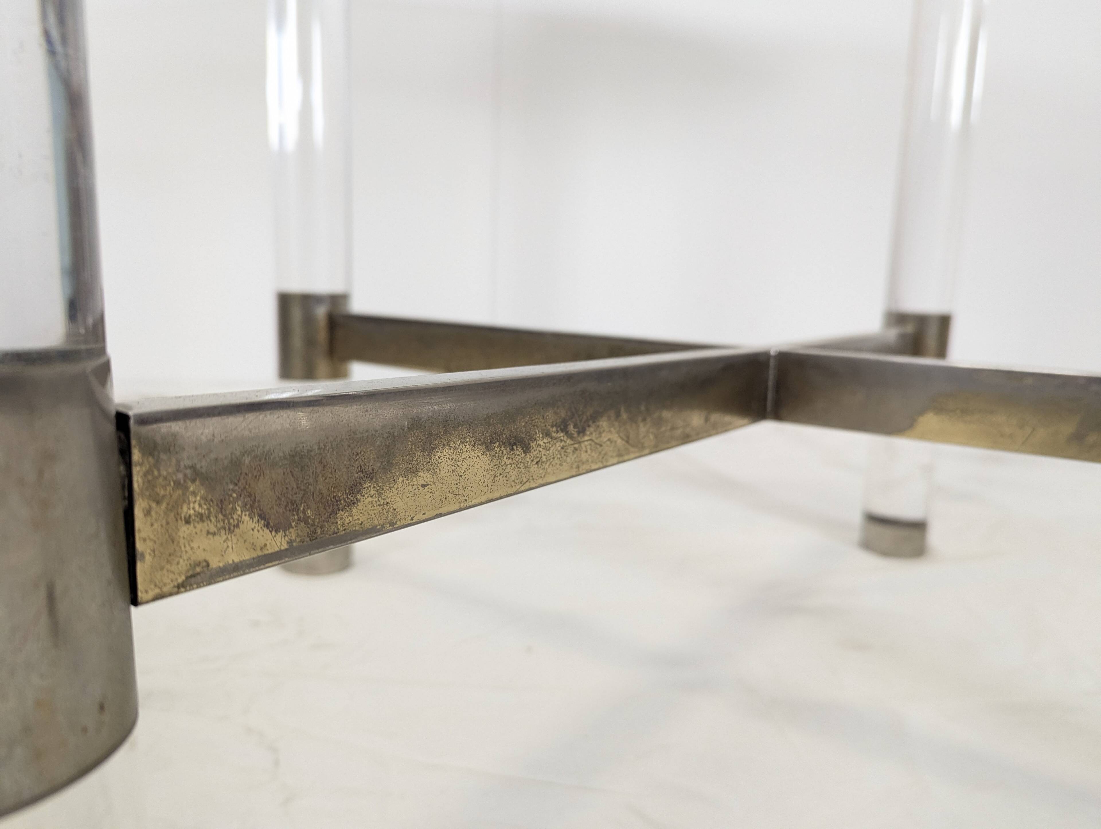 Brass and acrylic glass table by Sandro Petti for Metalarte, 1970