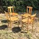 4 vintage bistro chairs from the 1950s in raw wood