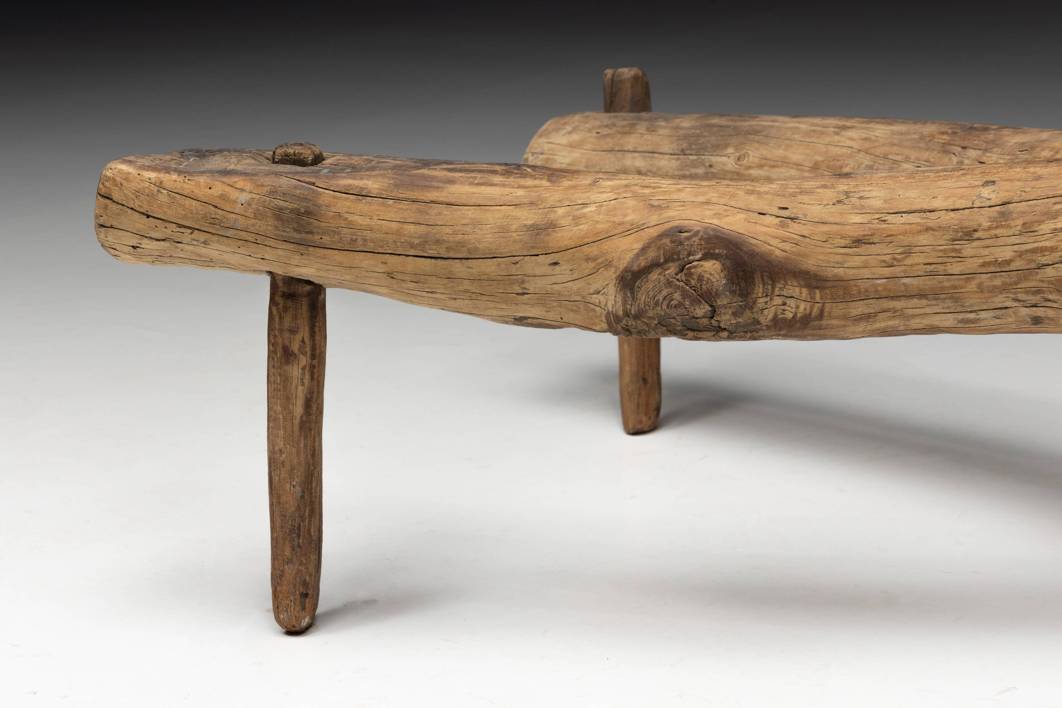 Wabi Sabi Primitive Tripod Stool, France, 18th Century