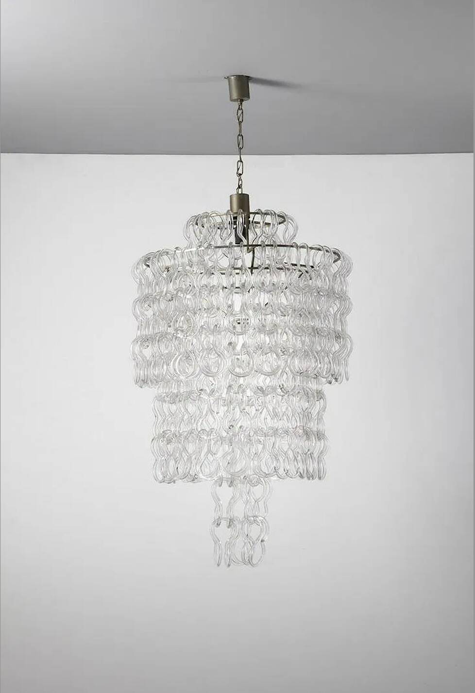 Angelo Mangiarotti Murano glass ceiling light model Giogali