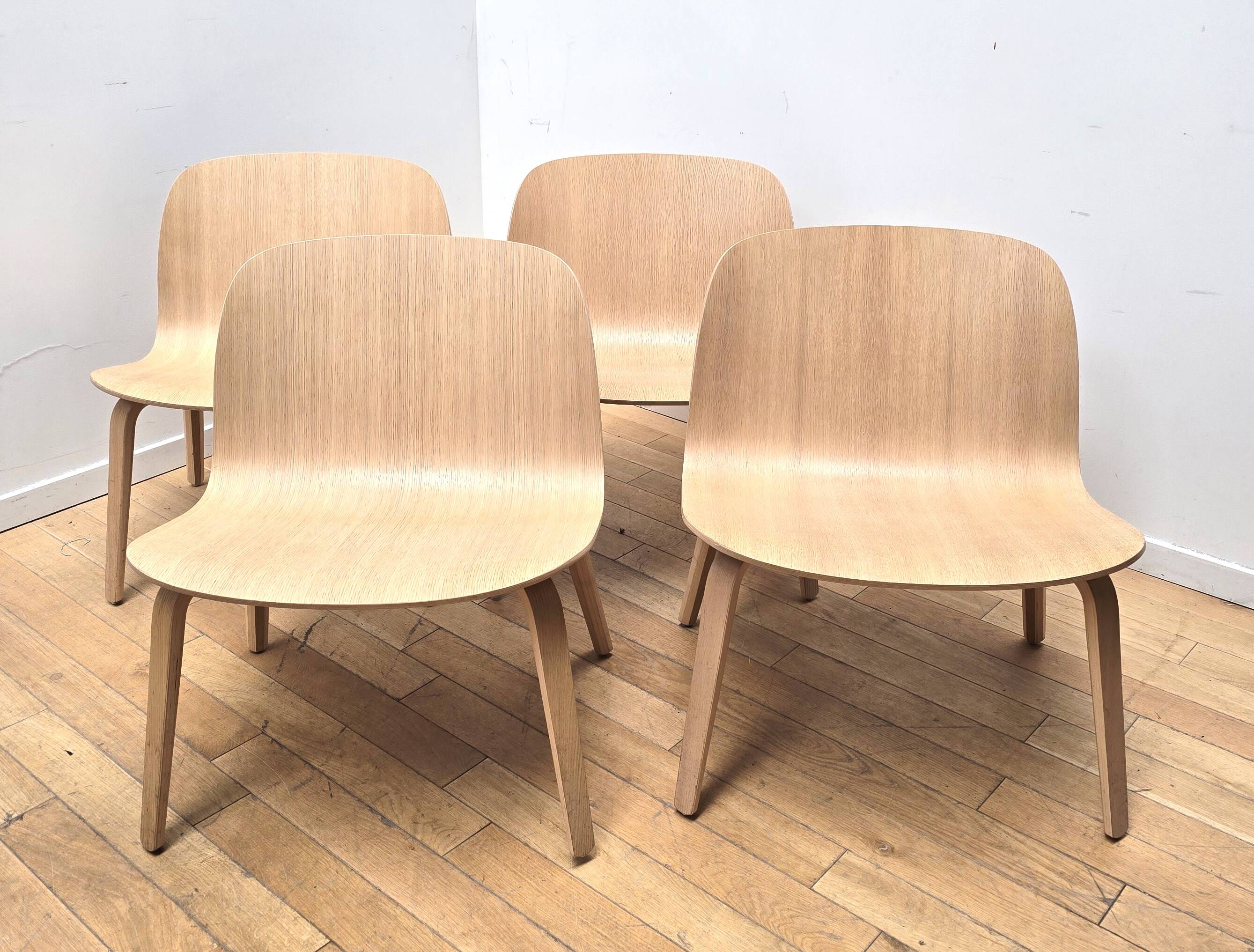 Set of 4 Muuto armchairs