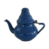 Enameled blue teapot