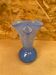 Antique Blown Glass Vase Blue Speckled White Corolla Neck Vintage