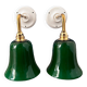Pair of green opaline wall lights