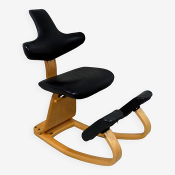 Stokke Varier Thatsit Balance chair in beech & leather  1990’s