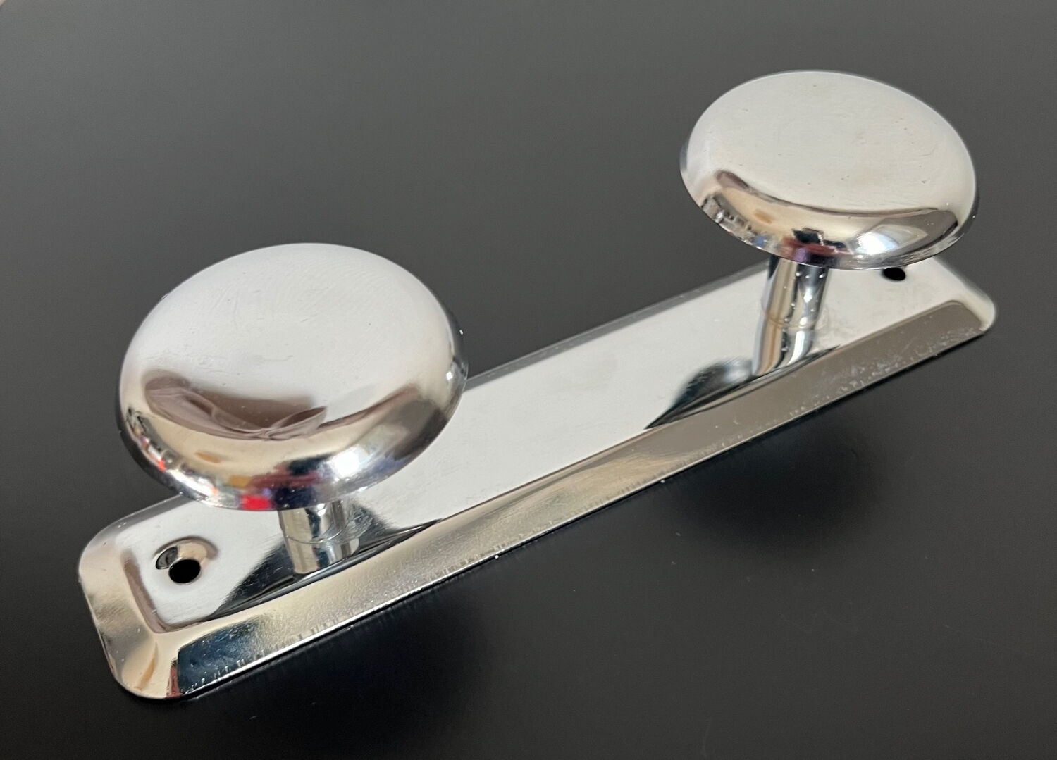 Vintage metal wall coat rack with 2 hooks