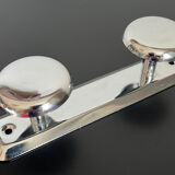 Vintage metal wall coat rack with 2 hooks