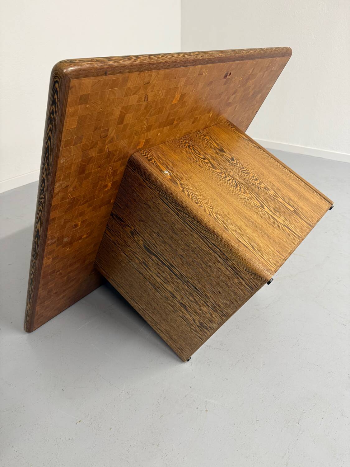 Scandinavian design marquetry wood coffee table by rolf middel and lindum