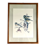 Frame birds three chickadees