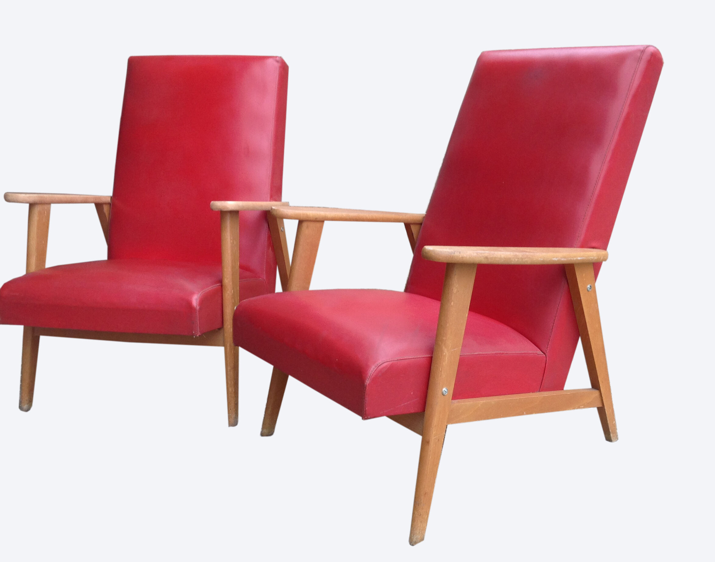 Pair of armchairs style scandinavian vintage 1971