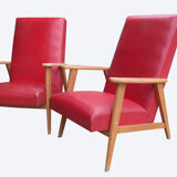 Pair of armchairs style scandinavian vintage 1971