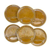 6 asparagus plates in slurry earthenware made in france 1970