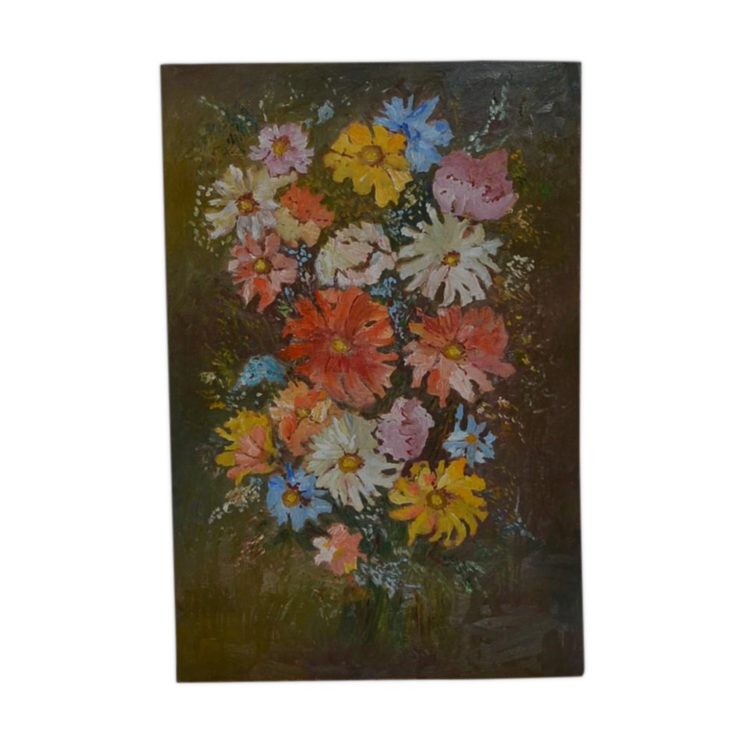 Bouquet of flowers, 92 cm x 60 cm, oil on wood panel, 1975