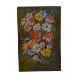 Bouquet of flowers, 92 cm x 60 cm, oil on wood panel, 1975