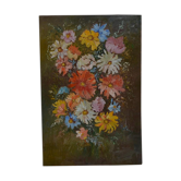 Bouquet of flowers, 92 cm x 60 cm, oil on wood panel, 1975
