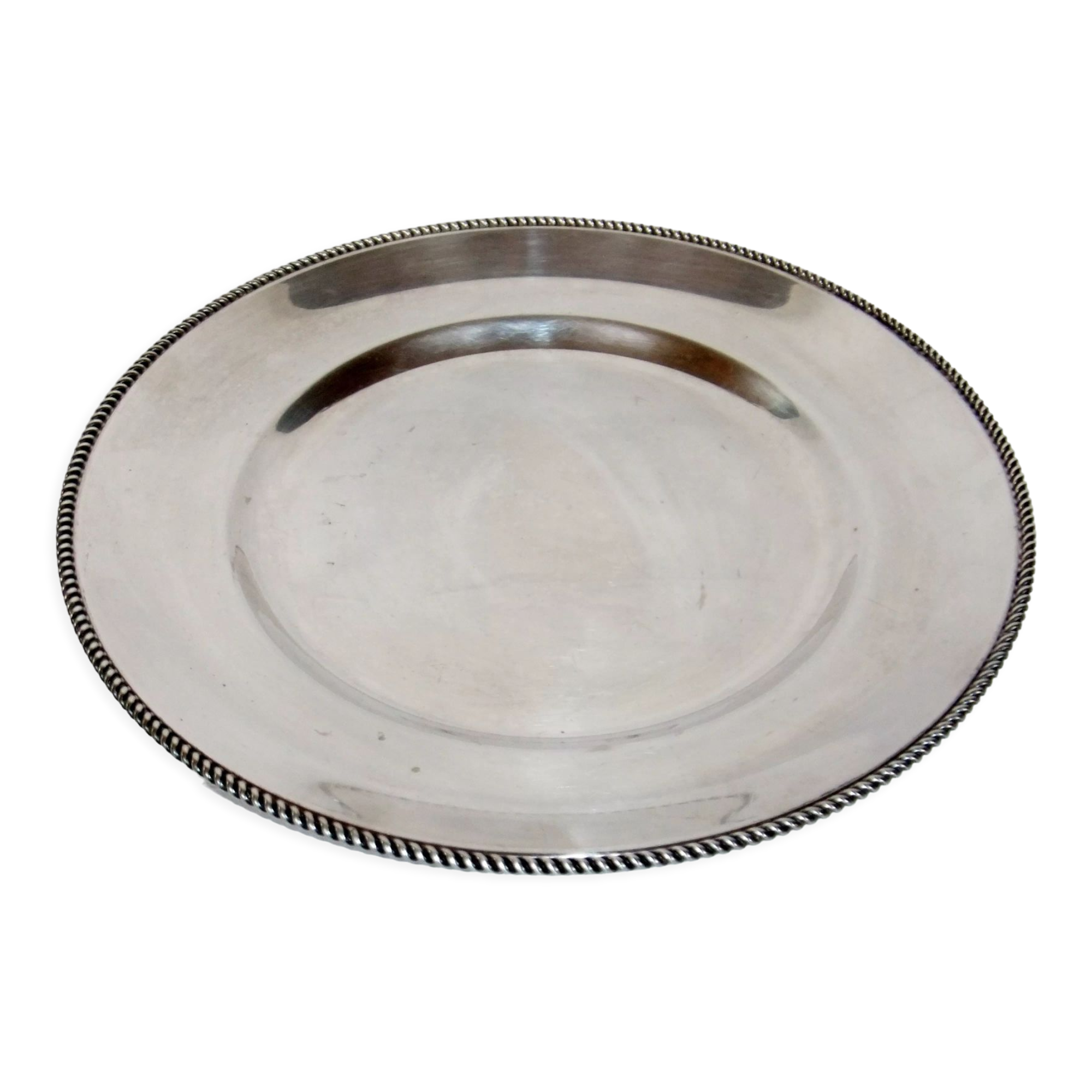 Round table service table tray Silver metal punch WMF