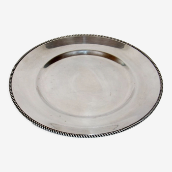 Round table service table tray Silver metal punch WMF