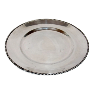 Round table service table tray Silver metal punch WMF