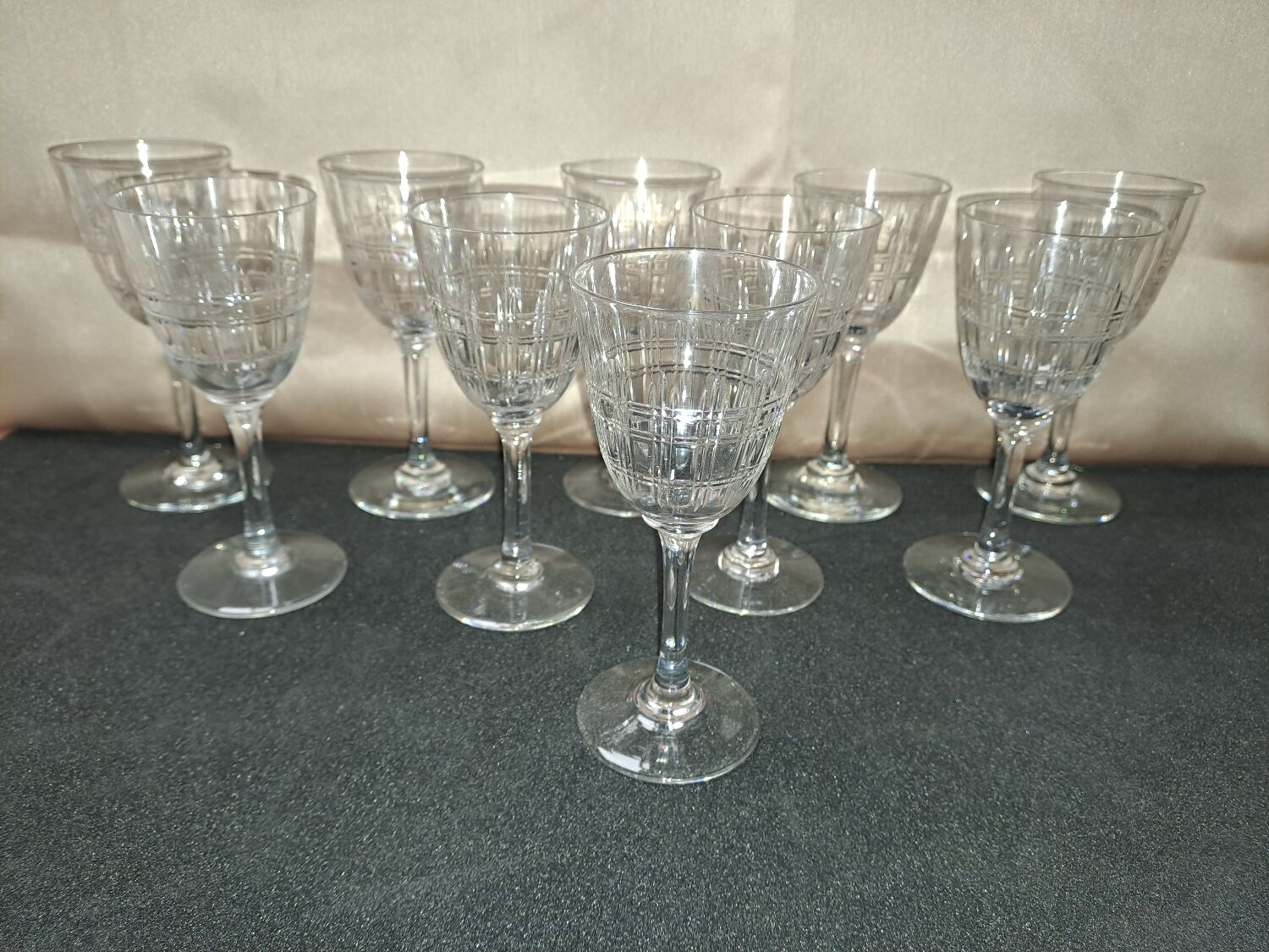 10 glasses in Porto, Baccarat, model Cavour, Year 1916