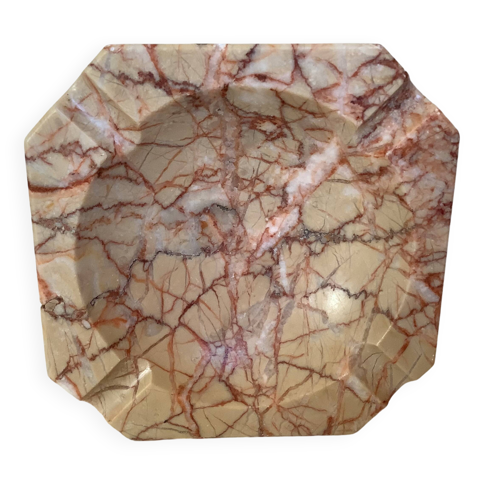 Veined marble ashtray tray