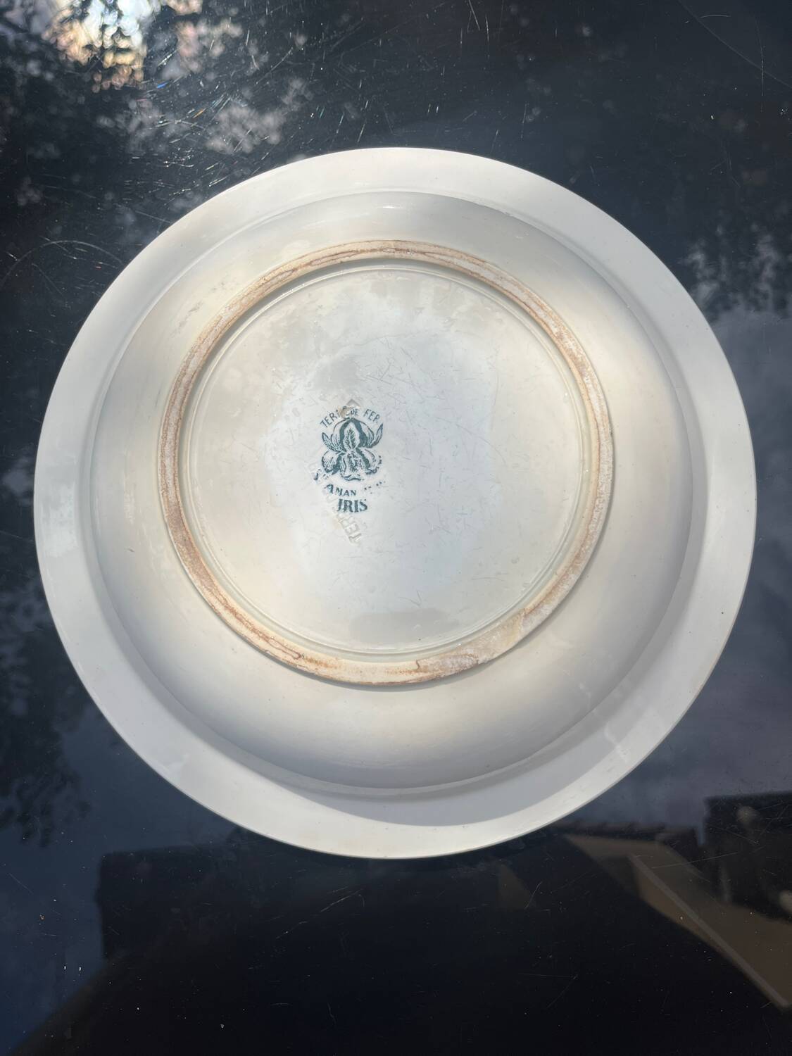 Round, hollow ironstone dish