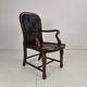 Victorian English Walnut & Leather Library Desk Chair