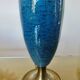 Blue and bronze crackle ceramic lamp