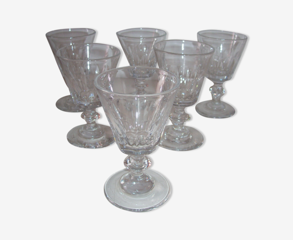 Suite de six anciens verres en cristal de Baccarat | Selency