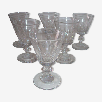 Suite of six ancient Baccarat crystal glasses